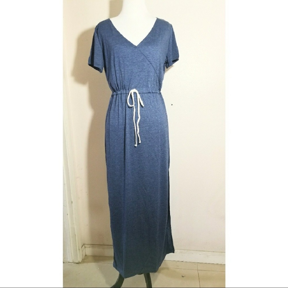 Gray Short Sleeve Maxi Dress - Picture 5 of 7